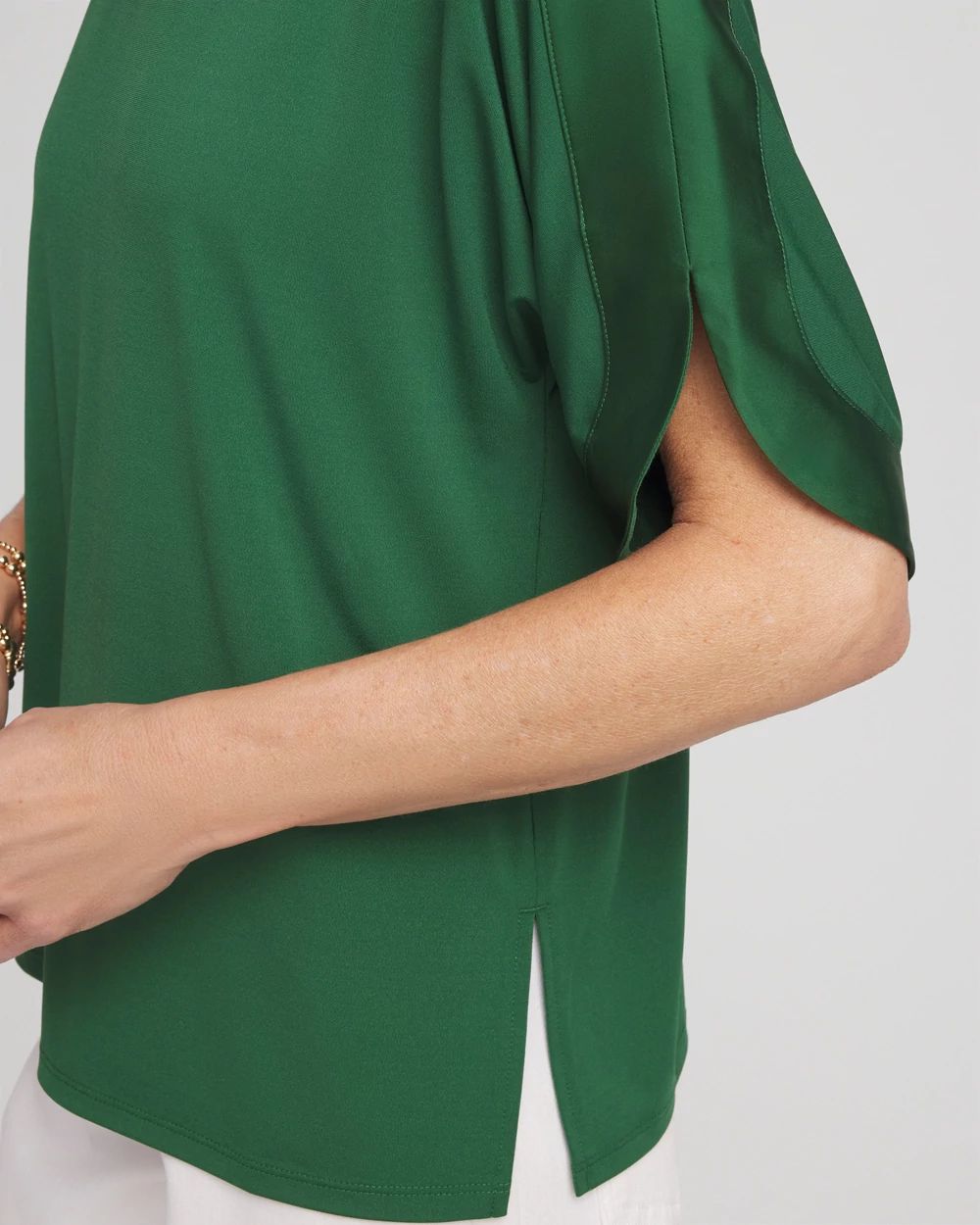Jersey & Satin Dolman Tee | Chico's